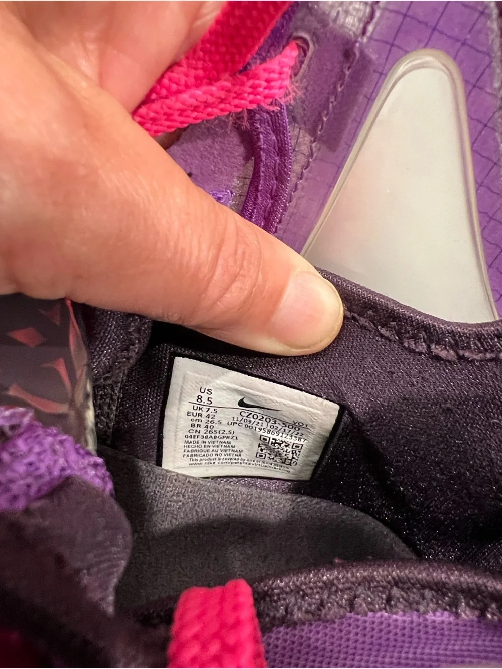 Men's Purple Athletic Sneakers with Pink Laces